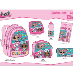 ست 12 در 1 کوله پشتی 46 سانتی LOL Surprise مدل Promotion Items 12 in 1 - LOL Surprise Celebr8_کوله پشتی